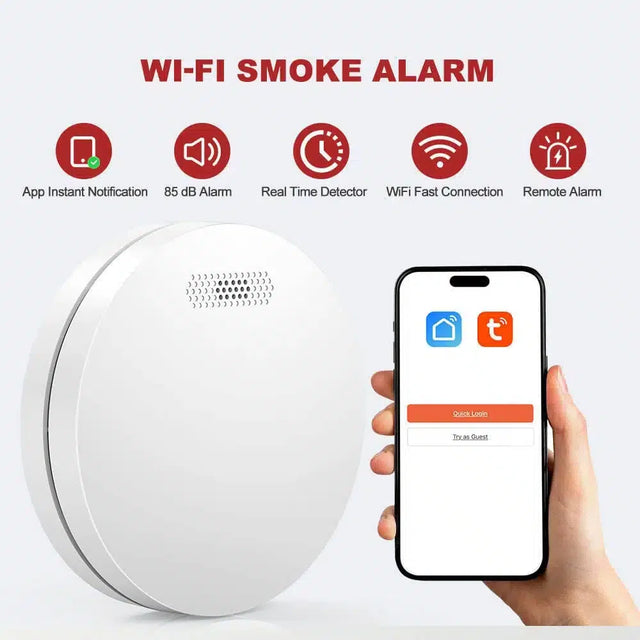 SM11W WIFI Photoelectric Smoke Alarm 10 Year Worry-Free